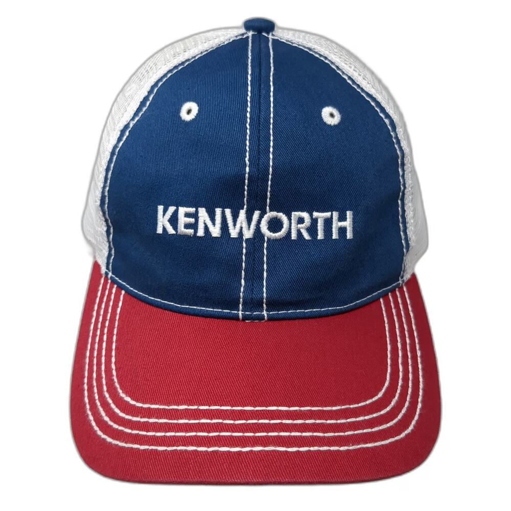BDA Kenworth Baseball Cap Blue Red White One Size Mesh Back Contrast Stitching